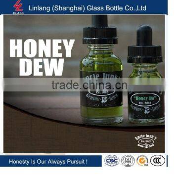 Matched cap 5ml transparent blue green amber round essential oil glass bottle