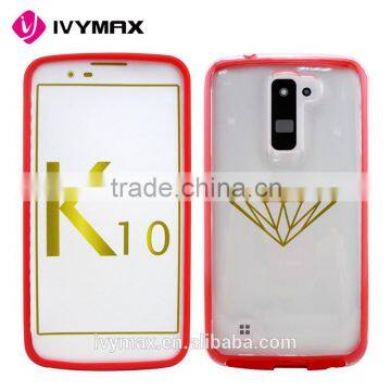 IVYMAX new arrival bulk accesorios para celulares hard transparent back case shock resistant cover case for LG K10