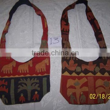 20 Pcs Lot Handmade Indian Cotton Jhola Bag Sling Shoulder Bag