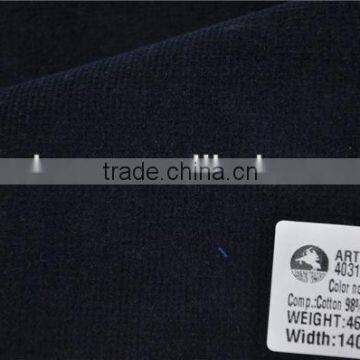 Wholesale fine quality 98 cotton 2 Lycra16 wales corduroy dark navy fabric for jacket and pants