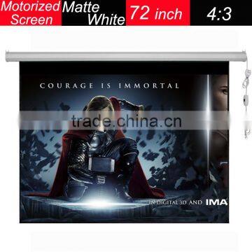 Matte white electric motorized projector screen 72" electric projector screen 4:3