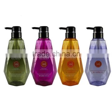 high end 500ml different color plastic shampoo bottle packaging, plastic shampoo bottle caps, types of shampoo bottle