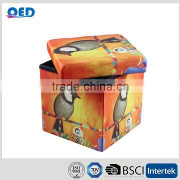 Convenient Fabric Foldable Storage Stool Ottoman