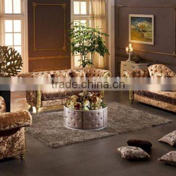 Neoclassical Foil Furniture Fabric Chesterfield Design Sofa AL191 photo-3