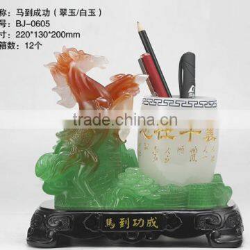 2014 Hot sales!imitation jade horse pen holder