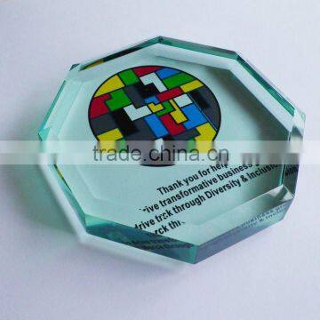 High Grade Optial Octagon Jade Glass Paperweights