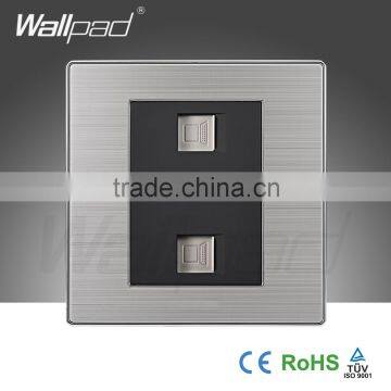 2015 China Hot Sale Wholesaler Wallpad Luxury Wall Light Switch Panel Network Computer Double COM Socket