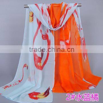 Africa firebird printed animal scarf ladies Chiffon silk scarves All-match thin pashmina /shawls 160*50 cm