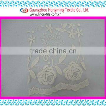 3D Pure cotton Embroidery floral Fabric for sexy lingerie border mesh organza embroidery lace comfirtable fabric factory