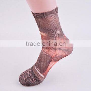 2016 Hot sale lady's sublimation crew socks printing socks