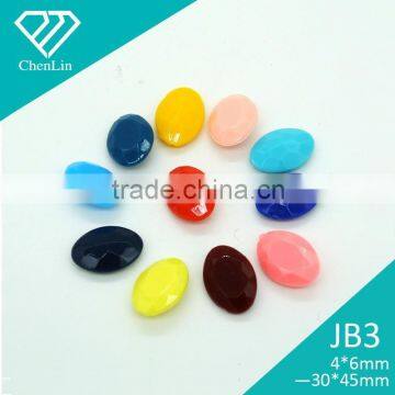 JB3 oval candy 10*14 13*18mm faceted point back acrylic jewels rhinestones DIY fashion decoration, craft fitting garment bags