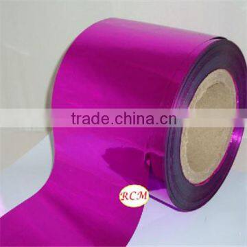 PVC/PET/OPP Fuchsia Color Metallic Film Of Different Design Packaging Film