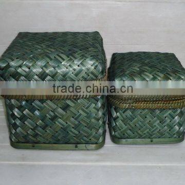 Set of 2 bamboo box, craft bamboo storage box, Vietnam cheap bamboo basket