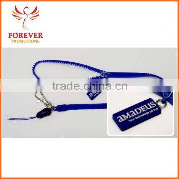 Plastic Zipper Lanyard With Logo Card Metal Hook Phone Stap