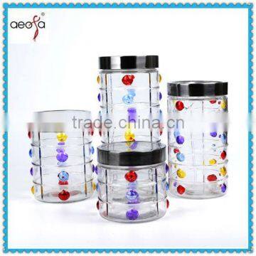 round airtight glass food storage jars with screw top