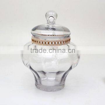 Fancy Glass Container for Candy Candy Jar with Lid