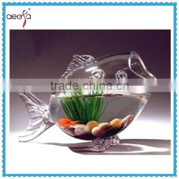 Clear Decorative Glass Fish Bowl Fish Shaped