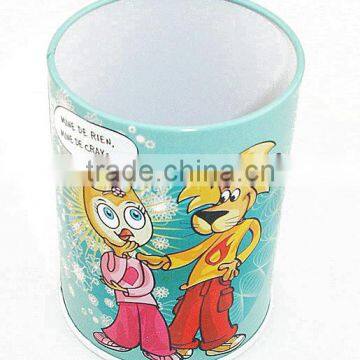 Cute Round tin box pen packing tin box gift tin box