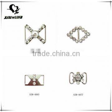 Zinc alloy bra ornament buckle with rhinestones