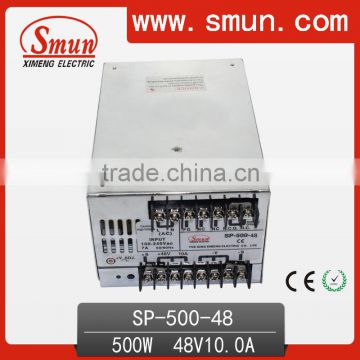 500W 48VDC Power Supply 10A Switching Power Supply With PFC CE ROHS 2 Year Warranty