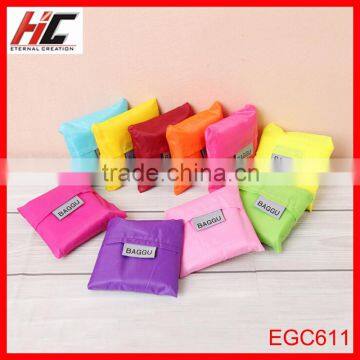 Colorful Nylon plastic shopping bag folding plastic hand bag