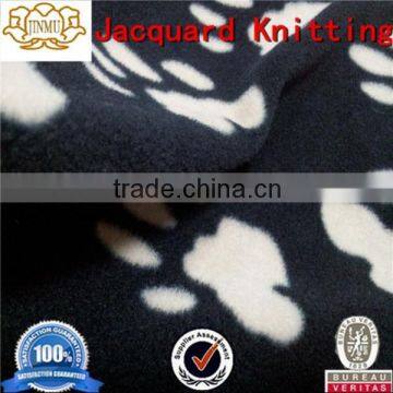 100% polyester black ground footprint printed polar fleece fabric