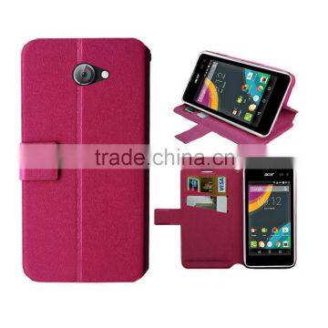 for Acer Liquid Z220/M220 case hot pink slim stand wallet leather high quality factory price