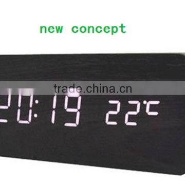 2015 new design led wood calendar clock & carved wood wall clock decor