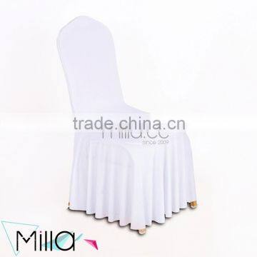 Wholesale White Spandex Wedding Banquet Hotel Chair Cover with Skirt                        
                                                Quality Choice