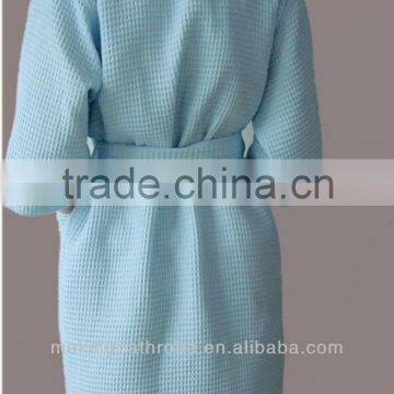 Hot Selling Summer Dressing Gown, Japanese Kimono Blue Cotton Waffle Bathrobes photo-4