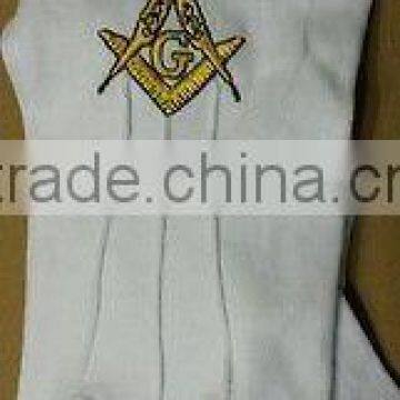 Custom Made Cotton Wholesale Masonic Gloves