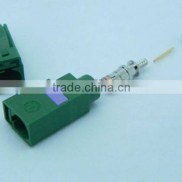 Fakra Female Cable Mount connector Green 6002 for TV1