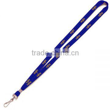 Custom yellow logo on blue printing neck cord