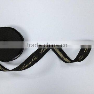 Customized black polyester knitted tape with logo