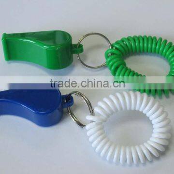 HEYU plastic whistle keyring with Wrist Coil