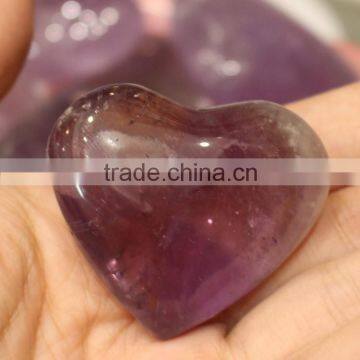 Natural Carved Amethyst Heart Shape Quartz Crystal Stone Hearts for Gift photo-3