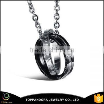 Wholesale powerful stainless steel jewelry initial pendants, ring shape pendant