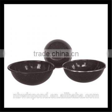 Black enamel camping bowls, wide-mouthed kitchen bowls