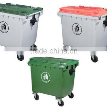 High quality 1100L large plastic cheap public wheelie waste bin