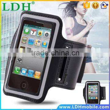 Waterproof Sport Gym Running Arm Band Holder Pounch Belt Case For Apple iPhone 4 4S Portable PU Leather Mobile Phone Bag Cover