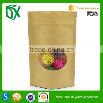 High quality resealable custom printed stand up kraft paper tea packaging bag with zipper for import and export