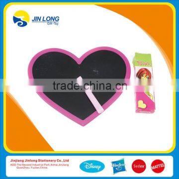 Heart shaped black board with chalks and eraser for kids, Novelty black board