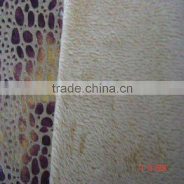 embossed suede 100% polyester fabric bounding with velboa