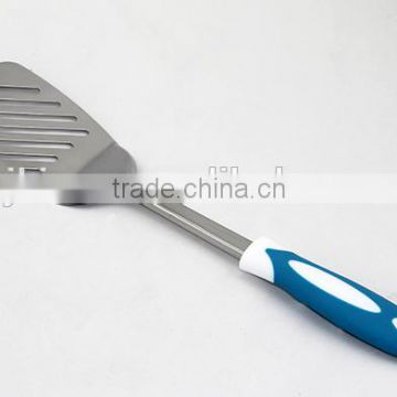 PP+TPR material handle type cooking tool stainless steel frying turner with gear edge