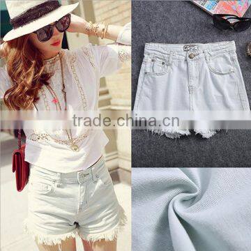 Alibaba Summer Fashion Hot Sexy Thin Denim Short Ladies Casual Torn Hem Metal Button Light Blue Jeans Shorts Women 2016