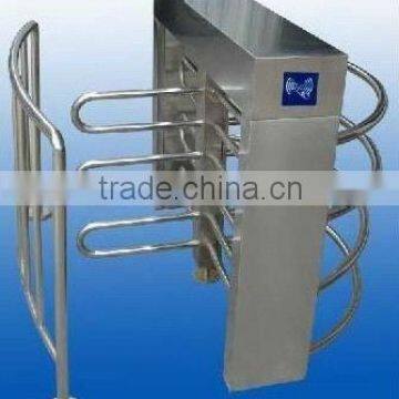 Half-height turnstile with fingerprint attendence machine