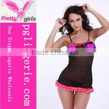 Sexy Transparent Black Nude Babydoll for Women