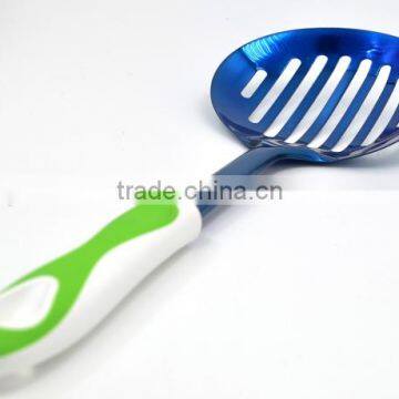 Non-stick TPR Handle 100% Food Grade Titanize Kitchen Slotted Skimmer photo-4