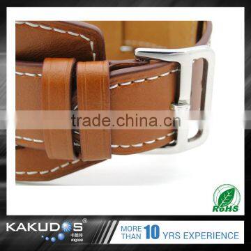 Black / Brown / Red / Blue Choose Custom Logo Accepted Cuff-leather Band for IWatch photo-2