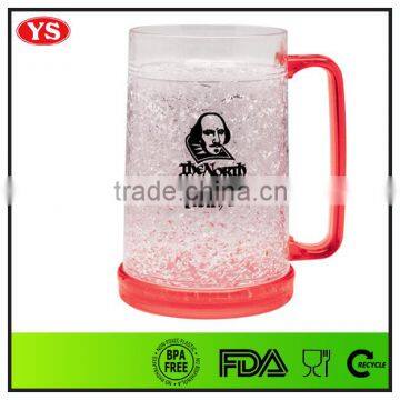 450 ml plastic beer mug freezer with handle